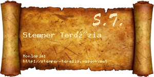 Stemper Terézia névjegykártya